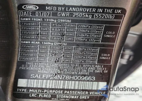 2008 Land Rover Lr2 Se из США, поврежденный, VIN SALFP24N78H009663